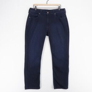 True Classic Jeans Mens 33 Blue Dark Wash Stretch Five Pocket Straight Leg